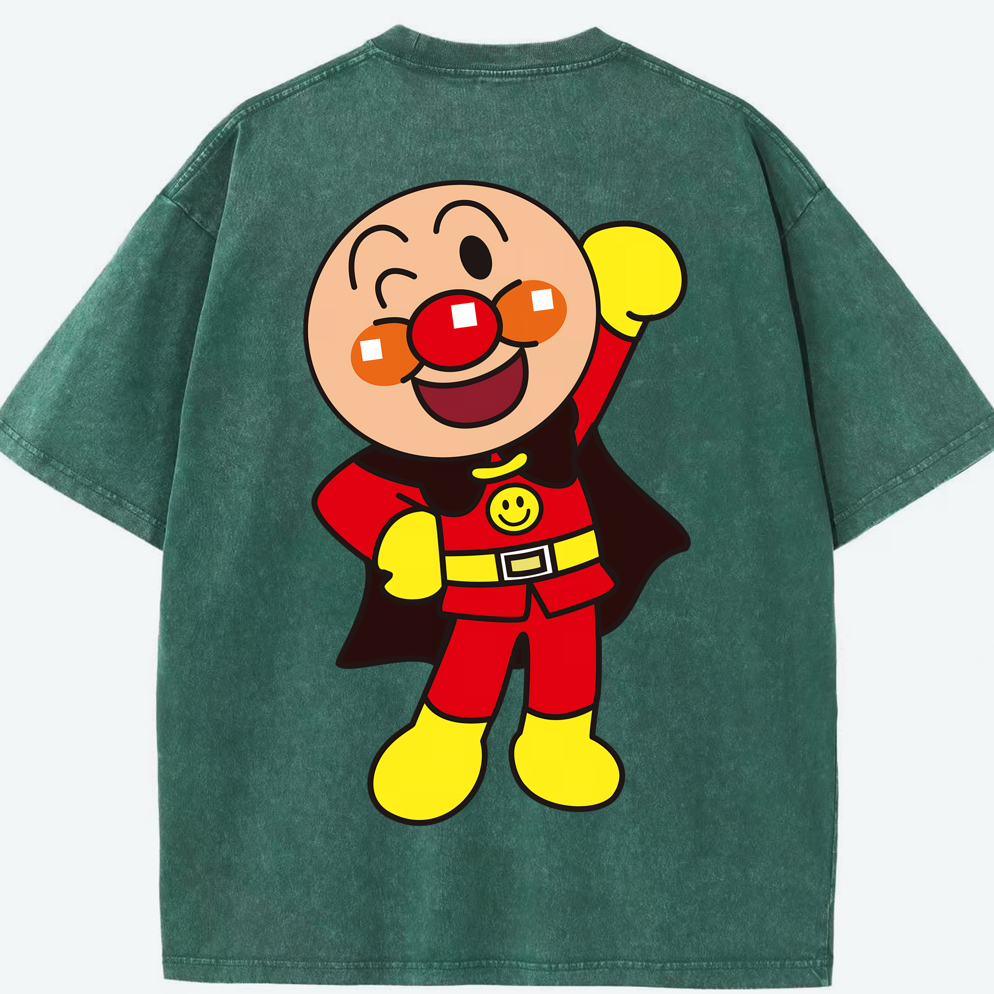（画像用） アンパンマン Anpanman 綿100% ヴィンテージ風 半袖Tシャツ（背面プリント）